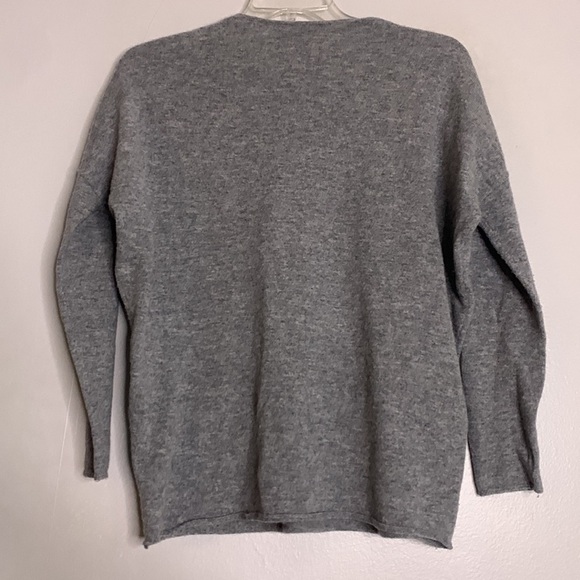 The Kooples Sport V neck grey wool cashmere zip down sweater - Picture 6 of 7